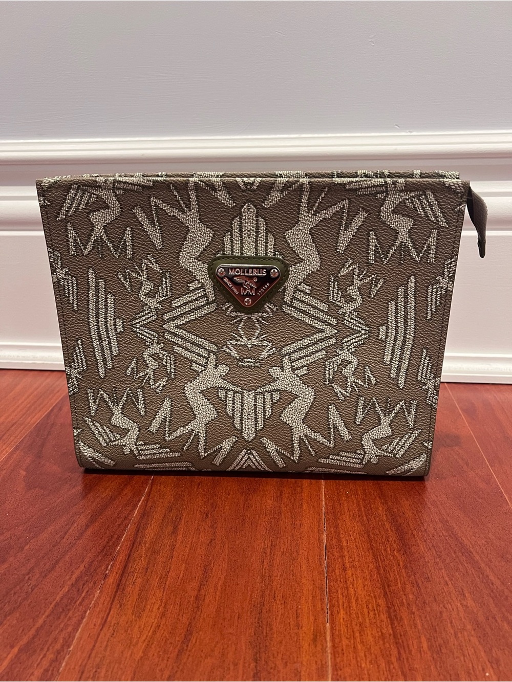 Maison Mollerus Monogram Canvas Zip Clutch Pouch